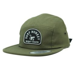 Czapka Trucker - Płaski daszek - Jockey (Oliwkowy). Zielone czapki damskie SURF MONKEY, bez wzorów, sportowe. Za 179.95 zł.