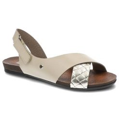 Beżowe Sandały Lemar Modne Buty Na Lato. Brązowe sandały damskie Lemar, bez wzorów, ze skóry, bez obcasa, bez zapięcia. Za 209.00 zł.