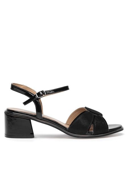 Lasocki Sandały WYL3784-2Z Czarny. Czarne sandały damskie Lasocki, bez wzorów, ze skóry, bez obcasa, na słupku, bez zapięcia. Za 229.99 zł.