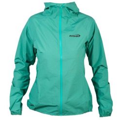 Kurtka sportowa damska Stormshell FZ V2 W Jacket. Zielone kurtki sportowe damskie Inov-8, na zimę, xs, bez wzorów, z materiału, bez ramiączek, z kapturem, trekkingowe. Za 373.99 zł.