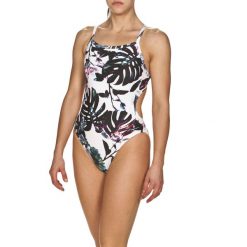 Strój kąpielowy damski jednoczęściowy treningowy basen Arena Tropical. Białe stroje kąpielowe damskie ARENA, s, bez wzorów. Za 191.98 zł.