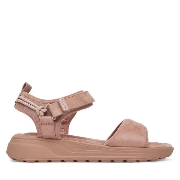 Sandały Tamaris. Czerwone sandały damskie Tamaris, bez wzorów, bez obcasa, na koturnie, bez zapięcia. Za 149.99 zł.