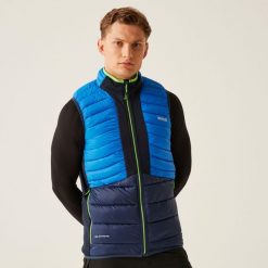 Kurtka puchowa bez rękawów Regatta Leedre Hybrid. Niebieskie kurtki męskie Regatta, m, bez wzorów, z puchu, eleganckie, bez kaptura. W wyprzedaży za 139.99 zł.