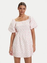 Roxy Sukienka letnia W126-RXLDS-1030-01P Biały Regular Fit. Białe sukienki damskie Roxy, na lato, m, bez wzorów, z bawełny, bez kołnierzyka, bez ramiączek. Za 129.99 zł.