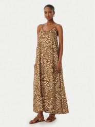 LOLA CASADEMUNT Sukienka letnia LS2616019 Brązowy Regular Fit. Brązowe sukienki damskie LOLA CASADEMUNT, na lato, l, bez wzorów, bez kołnierzyka, bez ramiączek. Za 459.99 zł.