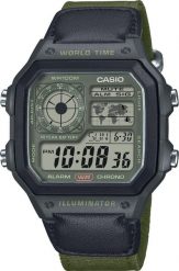 Zegarek męski Casio AE-1200WHUB-3AVEF szary. Szare zegarki męskie Casio, bez wzorów. Za 183.91 zł.