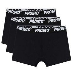 Bokserki sportowe męskie 3pack Boxers. Czarne bokserki męskie Prosto., bez wzorów, z bawełny. Za 119.99 zł.