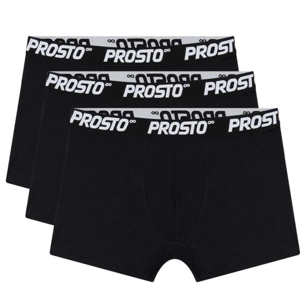Bokserki sportowe męskie 3pack Boxers. Czarne bokserki męskie Prosto., bez wzorów, z bawełny. Za 99.99 zł.