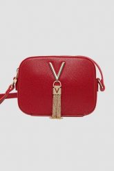 VALENTINO Czerwona torebka Divina Camera Bag. Czerwone torebki do ręki damskie Valentino by Mario Valentino, bez wzorów, bez dodatków. W wyprzedaży za 199.99 zł.