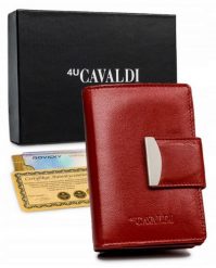 Portfel skórzany 4U Cavaldi RD-04-GCL czerwony. Czerwone portfele damskie 4U Cavaldi, ze skóry. Za 69.99 zł.