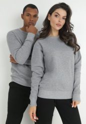 Szara Bluza Hypnol. Szare bluzy męskie Born2be, m, bez wzorów, z dzianiny, klasyczne, bez ramiączek, bez kaptura. Za 29.99 zł.