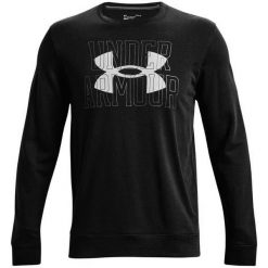 Bluza treningowa męska Under Armour Rival Terry Logo Crew. Czarne bluzy sportowe męskie Under Armour, m, bez wzorów, bez kaptura. Za 99.09 zł.