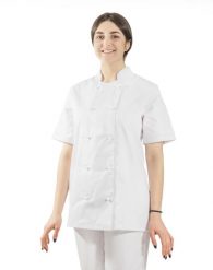 Visent BLUZA GASTRONOMICZNA KITEL KUCHARSKI biały M. Białe bluzy męskie Visent, m, bez wzorów, bez ramiączek, bez kaptura. Za 77.99 zł.