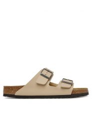 Birkenstock Klapki Arizona 1031490 Beżowy. Brązowe klapki męskie Birkenstock, bez wzorów, z syntetyku, bez zapięcia. Za 399.99 zł.
