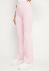 Różowe Legginsy Typu Dzwony z Wysokim Stanem Orralise. Czerwone legginsy damskie Born2be, bez wzorów, z jeansu. Za 44.99 zł.