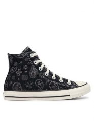 Converse Trampki Chuck Taylor All Star Paisley Pop A19184C Czarny. Czarne trampki i tenisówki damskie Converse, bez wzorów, z materiału, bez zapięcia. Za 379.99 zł.