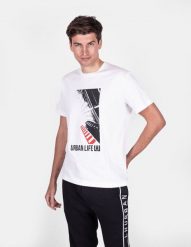 Les Hommes T-shirt "Urban Life LHU" | URG800P UG816 | Urban Life LHU | Mężczyzna | Biały. Białe t-shirty męskie Les Hommes, m, bez wzorów, z bawełny, bez kołnierzyka, bez ramiączek. W wyprzedaży za 249.00 zł.