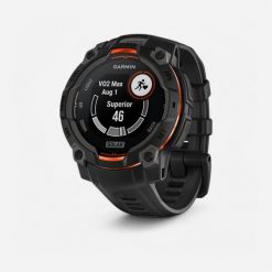 Zegarek z GPS Garmin Instinct 3 Solar. Czerwone, cyfrowe zegarki męskie Garmin, bez wzorów, z materiału, metalowe. Za 1,499.00 zł.