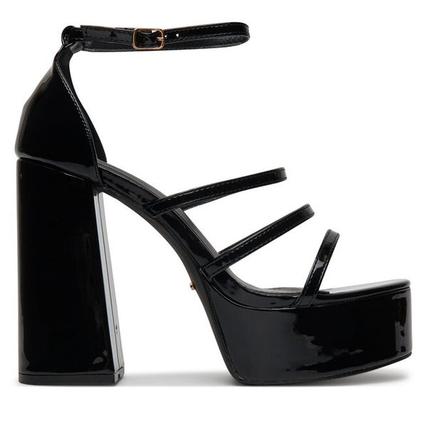 Sandały DeeZee. Czarne sandały damskie DeeZee, bez wzorów, bez obcasa, na słupku, bez zapięcia. Za 159.99 zł.