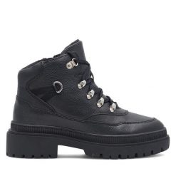 Trzewiki Lasocki. Czarne botki damskie Lasocki, bez wzorów, bez obcasa, na płaskiej podeszwie, bez zapięcia. Za 279.99 zł.