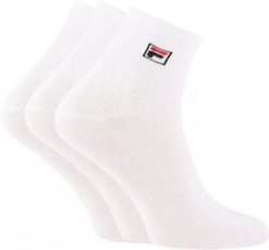 Skarpetki sportowe Fila 3-pak. Białe skarpetki damskie Fila, bez wzorów, z bawełny. Za 28.99 zł.