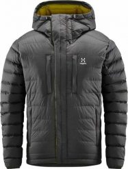 HAGLOFS Kurtka puchowa męska Reliable Down Hood Men magnetite-M. Czerwone kurtki sportowe męskie Haglöfs, l, bez wzorów, z materiału, z kapturem, trekkingowe. Za 1,271.45 zł.