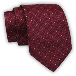 Krawat Alties (7 cm) - Wzór Geometryczny, Odcienie Czerwieni. Czerwone krawaty i muchy Alties, bez wzorów, z tkaniny, eleganckie. Za 49.00 zł.