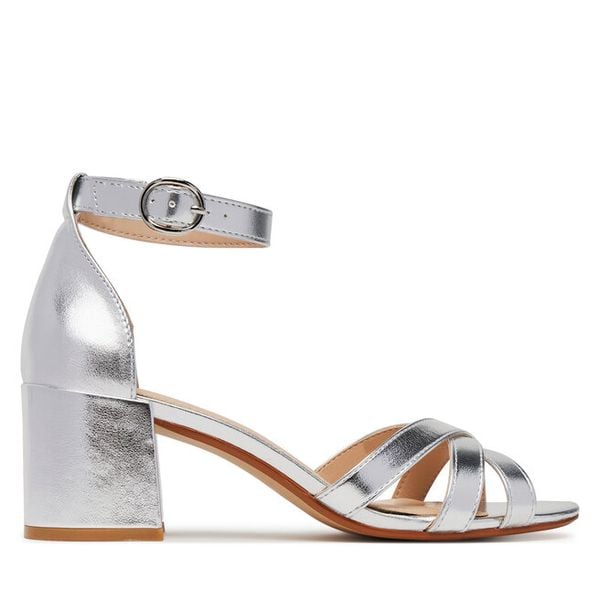 Sandały JENNY. Szare sandały damskie Jenny, bez wzorów, bez obcasa, na słupku, bez zapięcia. Za 119.99 zł.