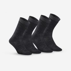 Skarpety turystyczne Quechua SH900 Mid. Czarne skarpetki damskie QUECHUA, bez wzorów, z elastanu. Za 119.99 zł.