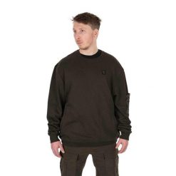 Bluza Wędkarska Crewneck Fox Lw Khaki Pullover. Brązowe bluzy damskie FOX, bez wzorów, sportowe, bez ramiączek, bez kaptura. Za 152.99 zł.