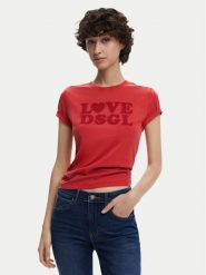 Desigual T-Shirt Love Dsgl 25SWTK10 Czerwony Regular Fit. Czerwone t-shirty damskie Desigual, xs, bez wzorów, z bawełny, bez kołnierzyka, bez ramiączek. Za 129.99 zł.
