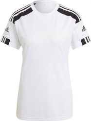 Adidas Koszulka damska adidas Squadra 21 Jersey biała GN5753 M. Białe bluzki damskie Adidas, m, bez wzorów, z jersey, bez kołnierzyka, bez ramiączek. Za 70.99 zł.
