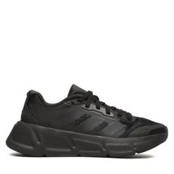 Buty do biegania adidas. Czarne obuwie sportowe damskie Adidas, bez wzorów, bez zapięcia, do biegania. Za 259.99 zł.