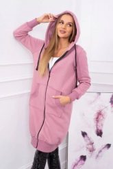 Bluza ocieplana długa z kapturem ciemno różowa. Czerwone bluzy damskie KESI, l, bez wzorów, z bawełny, bez ramiączek, z kapturem. Za 313.67 zł.