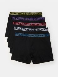 Bokserki Long 5 pack - czarny. Czarne bokserki męskie Sinsay, bez wzorów. Za 55.99 zł.