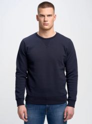 Bluza męska granatowa Marltones 403. Niebieskie bluzy męskie BIG STAR, l, bez wzorów, z bawełny, retro, bez ramiączek, bez kaptura. Za 199.99 zł.
