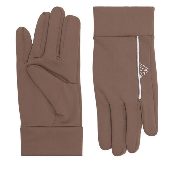Rękawiczki Kappa. Brązowe rękawiczki damskie Kappa, bez wzorów, z dzianiny. Za 49.99 zł.
