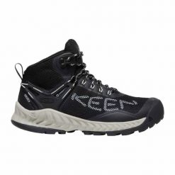 Buty KEEN Nxis Evo Mid Wp Glass KE-1025911 czarne. Czarne obuwie trekkingowe damskie bez zapięcia. Za 682.71 zł.