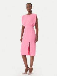 Rinascimento Sukienka koktajlowa CFC0127570003 Różowy Slim Fit. Czerwone sukienki damskie Rinascimento, l, bez wzorów, z syntetyku, wizytowe, bez kołnierzyka, bez ramiączek. Za 549.99 zł.