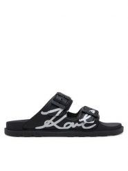 KARL LAGERFELD Klapki Kondo Tred KL80972 Czarny. Czarne klapki damskie KARL LAGERFELD, bez wzorów, z tworzywa sztucznego, bez obcasa, bez zapięcia. Za 269.99 zł.