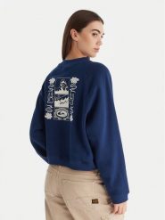 Quiksilver Bluza Graphic Crew EQWFT03198 Granatowy Regular Fit. Niebieskie bluzy damskie Quiksilver, xs, bez wzorów, z bawełny, bez ramiączek, bez kaptura. Za 159.99 zł.