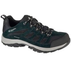 Buty trekkingowe męskie, Crestwood Waterproof. Czarne buty zimowe męskie Columbia, bez wzorów, bez obcasa, bez zapięcia. Za 349.99 zł.