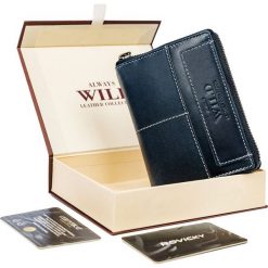Always Wild Skórzany, pionowy portfel męski na zamek w stylu retro, RFID Always Wild NoSize. Portfele męskie Always Wild, bez wzorów. Za 178.95 zł.
