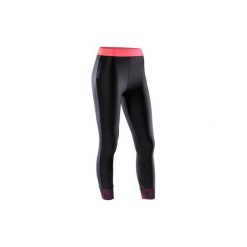 Legginsy 7/8 fitness kardio 500 damskie. Czarne legginsy damskie DOMYOS, bez wzorów, z elastanu. W wyprzedaży za 39.99 zł.