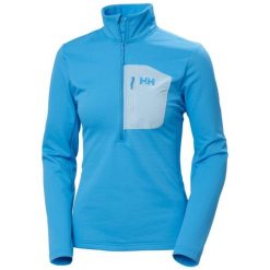 Damska bluza dresowa 1/2 z zamkiem błyskawicznym Helly Hansen Versalite. Niebieskie bluzy damskie Helly Hansen, bez wzorów, z dresówki, bez ramiączek, bez kaptura. Za 362.50 zł.