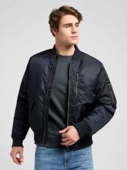MESKA KURTKA LEE BOMBER JACKET BLACK 112371314. Czarne kurtki męskie Lee, xl, bez wzorów, bez kaptura. Za 229.99 zł.