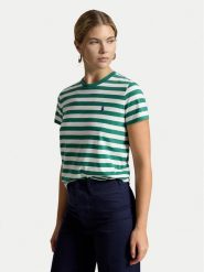 Polo Ralph Lauren T-Shirt 211B17779002 Zielony Regular Fit. Zielone t-shirty damskie Polo Ralph Lauren, xs, bez wzorów, z bawełny, bez kołnierzyka, bez ramiączek. Za 399.99 zł.
