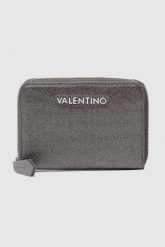 VALENTINO Zestaw ciemnosrebrny portfel damski z lusterkiem. Szare portfele damskie Valentino by Mario Valentino, ze skóry. W wyprzedaży za 299.99 zł.