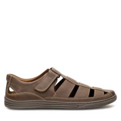Sandały Lasocki. Brązowe sandały męskie Lasocki, bez wzorów, bez zapięcia. Za 179.99 zł.