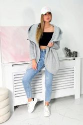 Bluza z krótkim suwakiem szara. Szare bluzy damskie KESI, l, bez wzorów, z bawełny, bez ramiączek, bez kaptura. Za 355.46 zł.